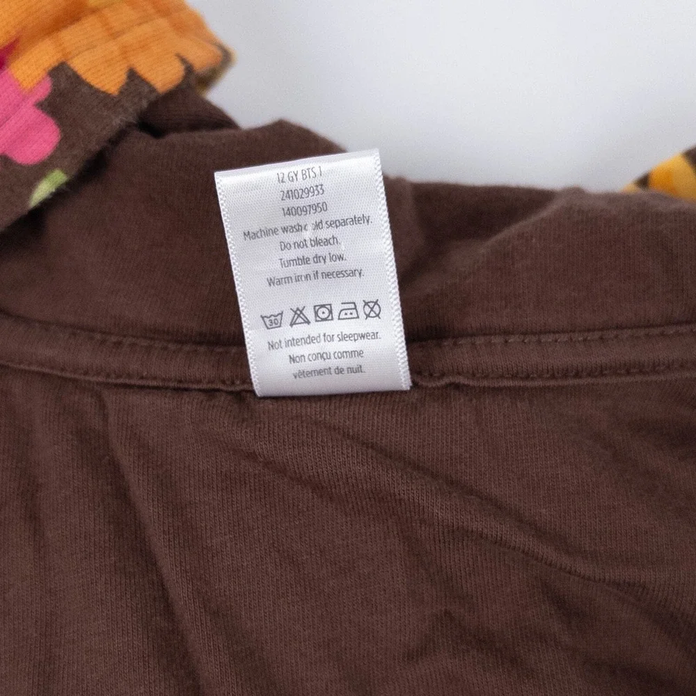 Gymboree Floral Hoodie Kids 5-6 Brown Sunflower Print Zip Front Sweatshirt‎